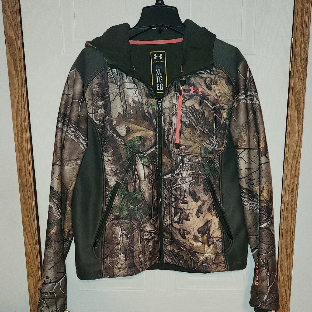 Under Armour Woodland Camo Jacket with Orange Accents
